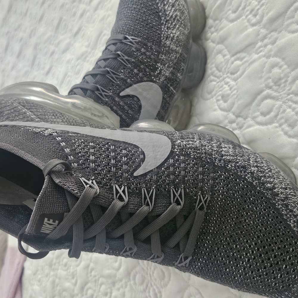 Nike Silver Gray Athletic Shoes with Breathable Knit Upper